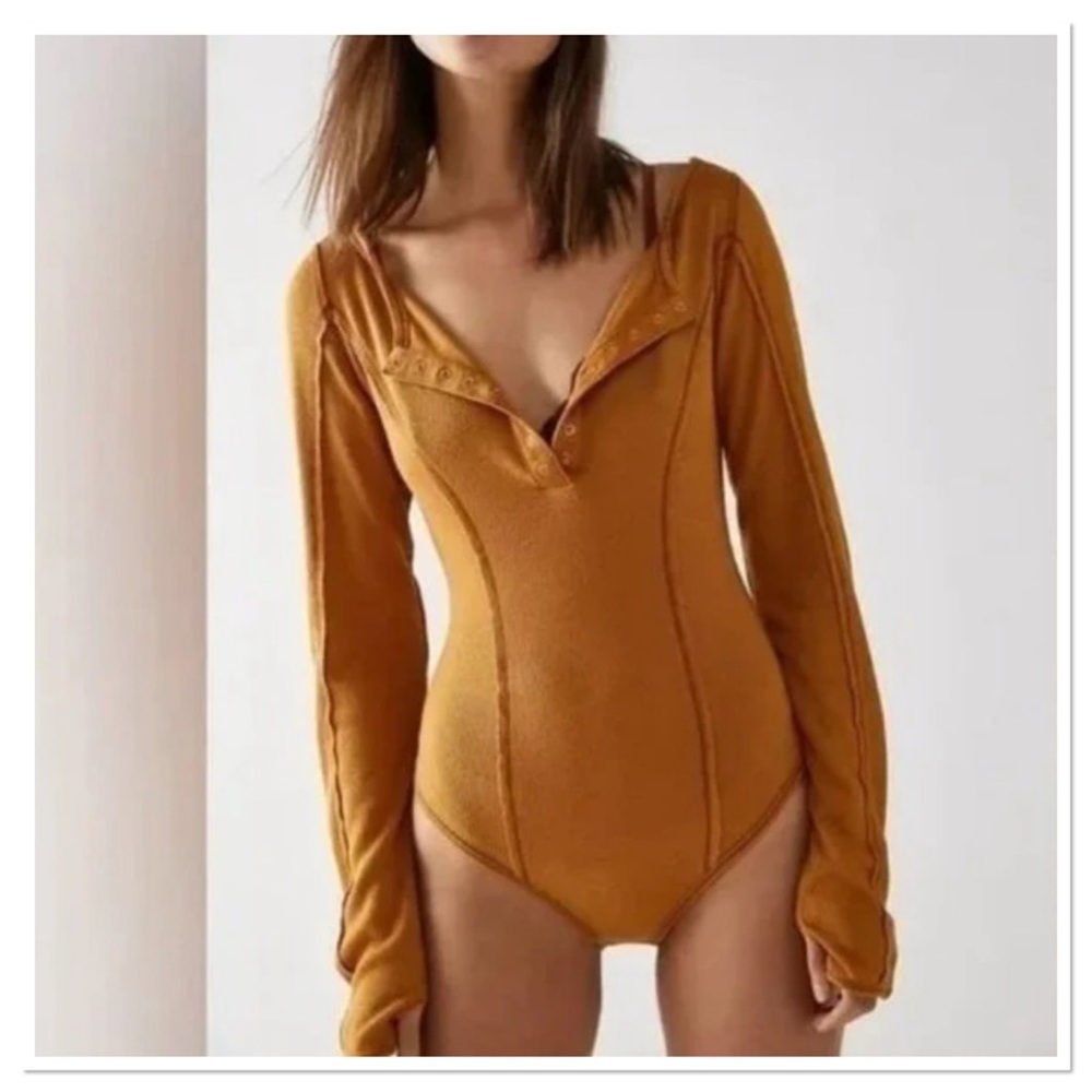 Free People Sloane Henley Bodysuit Size XS